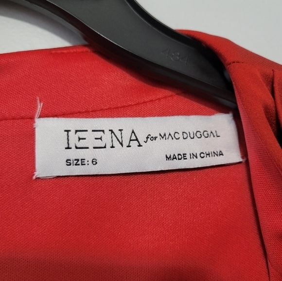 IEENA Mac Duggal Women's Long Sleeve Formal Dress‎ Size 6 Brick Red Style 26895 - Picture 6 of 12